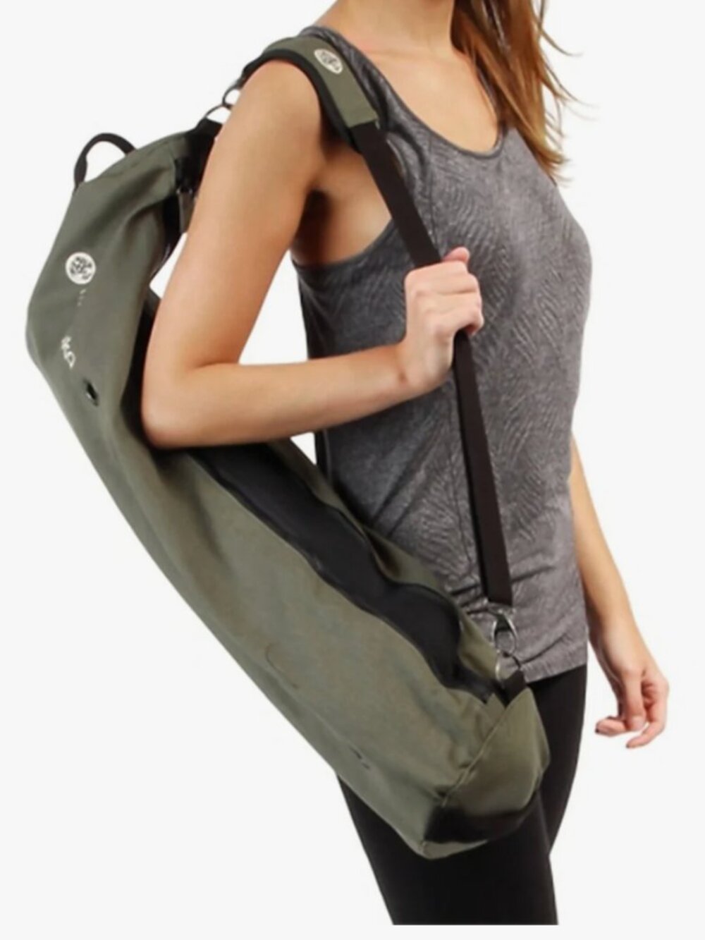Manduka MatSak Yoga Bag Large Yoga Mat Bag Carrying Strap Olive Green Breathable